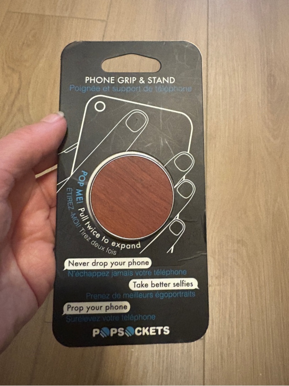 PopSocket Phone Grip & Stand - Black with Blue Accent